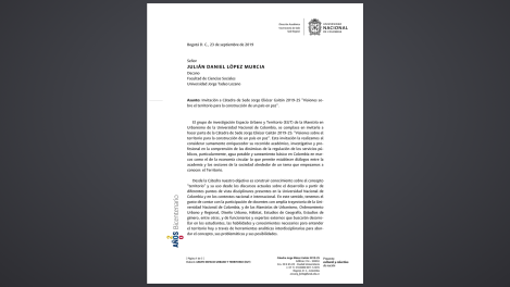 Invitación de la Universidad Nacional de Colombia